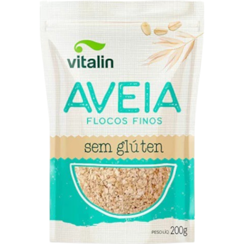 Aveia Em Flocos Fino Sem Glúten Vitalin 200g