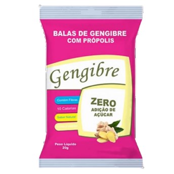 Bala De Gengibre C/ Própolis Zero Açúcar 20g