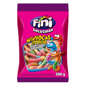 Balas de Goma Minhocas Cítricas 500g - Fini