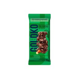 Barra de Chocolate 70% Cacau com Pedaços de Avelã Zero Açúcar Goldko 80g