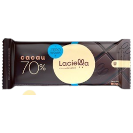 Barra de Chocolate 70% Cacau Zero Açúcar Laciella 80g
