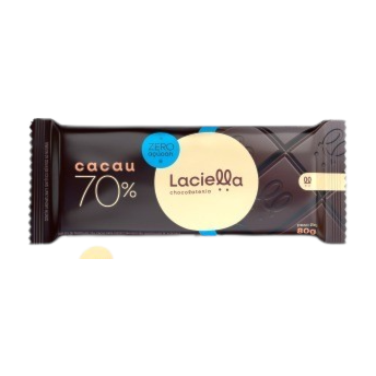 Barra de Chocolate 70% Cacau Zero Açúcar Laciella 80g Barra de Chocolate 70% Cacau Zero Açúcar Laciella 80g
