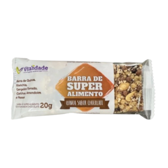 Barra de Quinoa Sabor Chocolate Vitalidade 20g Barra de Quinoa Sabor Chocolate Vitalidade 20g