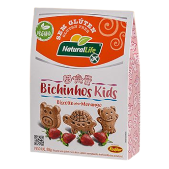 Bichinhos Kids Sabor Morango Vegano Sem Glúten 80g - Natural Life