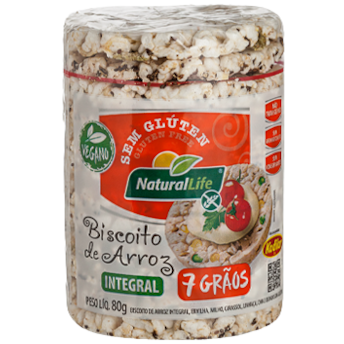 Biscoito de Arroz 7 Grãos Sem Glúten Natural Life 80g