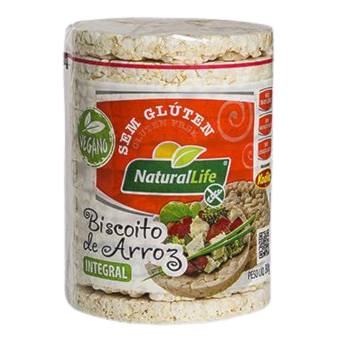 Biscoito De Arroz Integral Natural Life 80g Biscoito De Arroz Integral Natural Life 80g