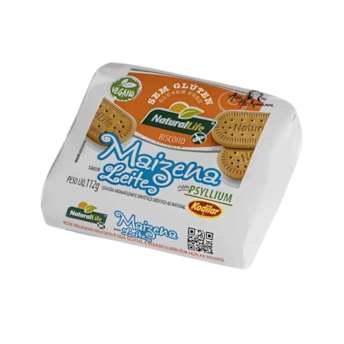 Biscoito De Maizena Sabor Leite Com Psyllium Vegano 112g Naturallife