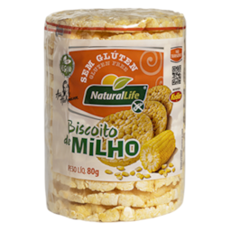 Biscoito de Milho S/ Glúten Vegano Natural Life 80g Biscoito de Milho S/ Glúten Vegano Natural Life 80g