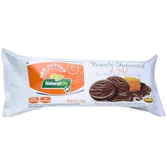 Biscoito Funcional de Mel com Chocolate Sem Glúten Natural Life 140g