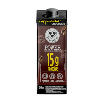 Cappuccino Pronto Chocolate Power Whey 3 Corações 250ml