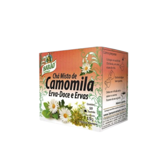 Chá Barão Camomila e Erva-Doce Com Ervas 15g