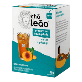 Chá Leão Premium Gelado Ice Tea + Pêssego 25g Chá Leão Premium Gelado Ice Tea + Pêssego 25g