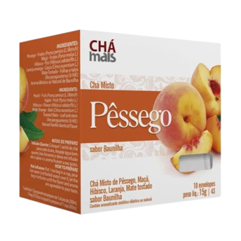 Chá Mais Pessego , Maça , Mate Tostado E Laranja 15 g Chá Mais Pessego , Maça , Mate Tostado E Laranja 15 g