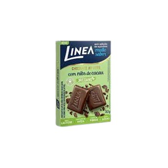 Chocolate Ao Leite C/Nibs De Cacau Vegano 30g Linea