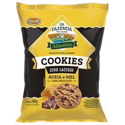 Cookies Aveia e Mel com Chocolate Zero Lactose 100g - Biosoft