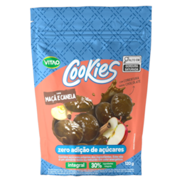 Cookies de Maçã e Canela Zero Açúcar com Cobertura de Chocolate 80g - Vitao