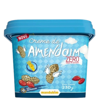 Creme De Amendoim Zero Açúcar Mandubim 230g Creme De Amendoim Zero Açúcar Mandubim 230g