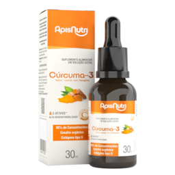 Curcuma - Sabor Laranja e Gengibre 30 Ml Gotas - Apisnutri