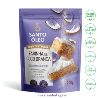 Farinha de Coco Branca Integral Santo Óleo 200g