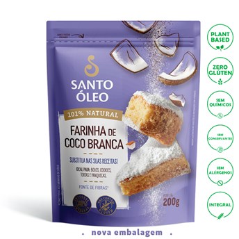 Farinha de Coco Branca Integral Santo Óleo 200g