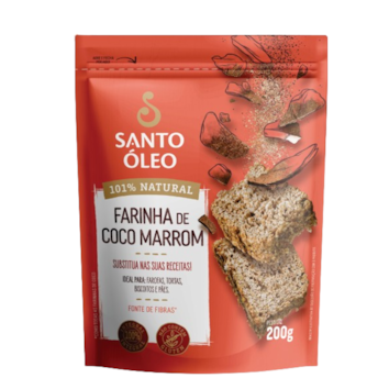 Farinha De Coco Marrom Integral Santo Oleo 200g