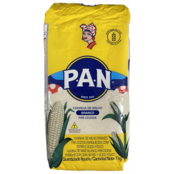 Farinha de Milho Branca Pré-Cozida 1kg - Pan Farinha de Milho Branca Pré-Cozida 1kg - Pan