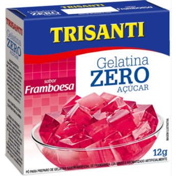 Gelatina Em Pó Zero Açúcar Sabor Framboesa 12g Trisanti Gelatina Em Pó Zero Açúcar Sabor Framboesa 12g Trisanti