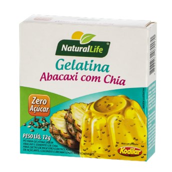 Gelatina Zero Açúcar  Abacaxi com Chia Natural Life 12g
