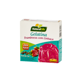 Gelatina Zero Açúcar Framboesa Com Linhaça Natural Life 12g Gelatina Zero Açúcar Framboesa Com Linhaça Natural Life 12g