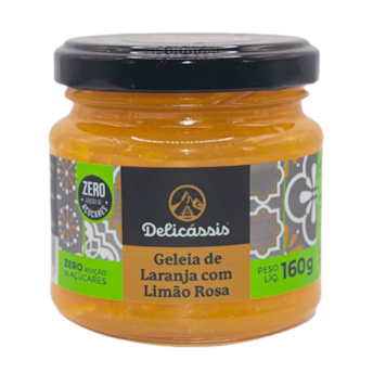 Geleia de Laranja C/ Limão Rosa Zero Adição de Açúcar 160g - Delicássis