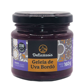 Geleia de Uva Bordo Zero Adição de Açúcar 160g - Delicassis