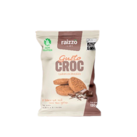 Gusto Croc Cookies de Chocolate Sem Glúten Raizzô Foods 120g