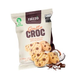 Gusto Croc Cookies de Coco com gotas de chocolate Sem Glúten Raizzô Foods 120g