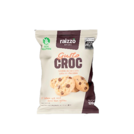 Gusto Croc Cookies de Coco com gotas de chocolate Sem Glúten Raizzô Foods 120g