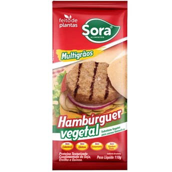 Hambúrguer De Proteína de Soja Carne Vermelha 110g - Sora