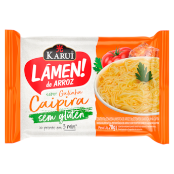 Lámen De Arroz Sabor Galinha Caipira Sem Gluten Karui 78g