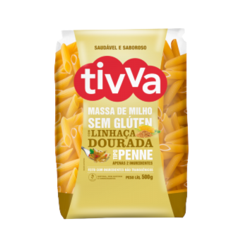Macarrão De Milho Penne com Linhaça Dourada Sem Glúten 500g - Tivva
