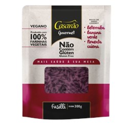 Macarrão Fusilli Gourmet Sem Glúten - Beterraba, Banana Verde e Pimenta 300g - Casarão Gourmet