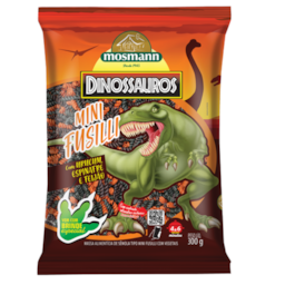 Massa Mini Fusilli C/ Espinafre/Feijão/Urucum Dinossauro Mosmann 300 Gr