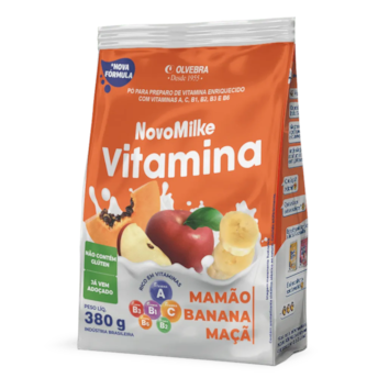 Novomilke Vitamina Mamão/Banana/Maçã 380g