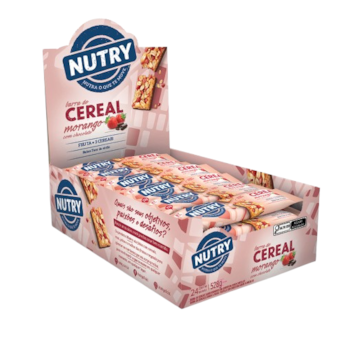 Nutry Barra Cereal Morango Choc 22g Dp C/ 24 Und