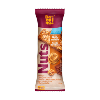 Nuts Castanhas E Pasta De Amendoim Com Cobertura De Chocolate 25g Nuts Castanhas E Pasta De Amendoim Com Cobertura De Chocolate 25g