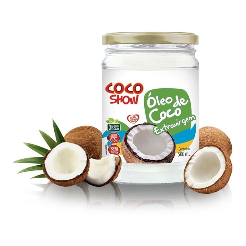 Óleo De Coco Extra Virgem Coco Show 500ml Óleo De Coco Extra Virgem Coco Show 500ml