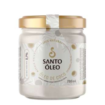 Óleo De Coco Extra Virgem Da Polpa Santo Óleo 200ml