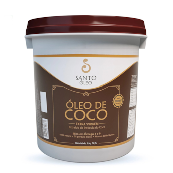 Óleo de Coco Extravirgem de Película Santo Óleo 3,2L