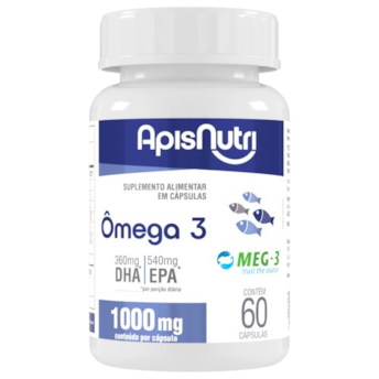 Óleo de Peixe Ômega 3 ApisNutri 1000mg 60 Cápsulas