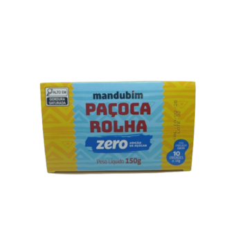 Paçoca Rolha Zero Açúcar Display Mandubim 150g