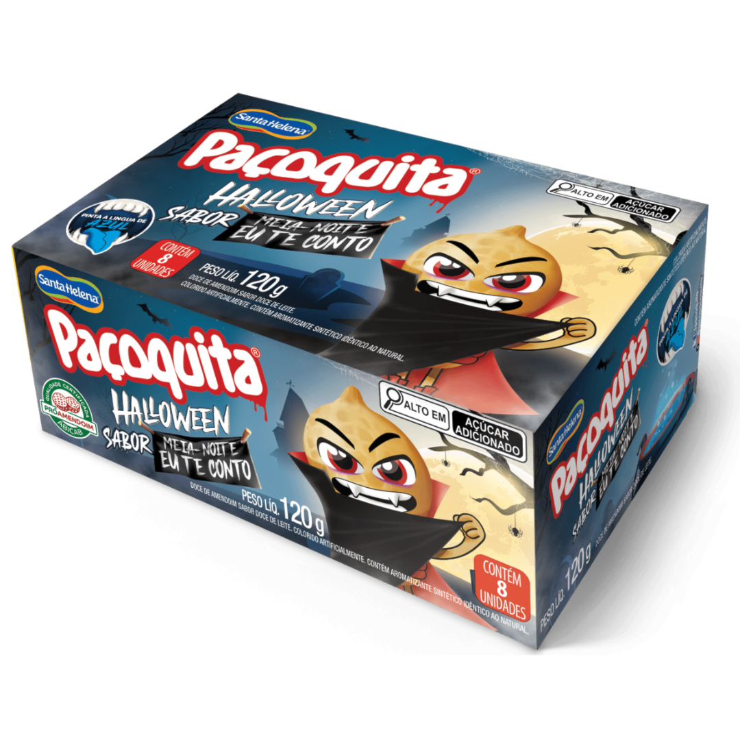 Paçoquita Halloween Meia Noite Eu Te Conto Display 120g | São Vito
