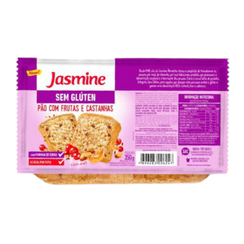 Pão de Forma Frutas e Castanhas Sem Glúten Jasmine 350g Pão de Forma Frutas e Castanhas Sem Glúten Jasmine 350g