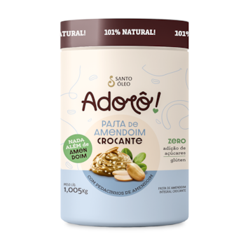 Pasta de Amendoim Integral Crocante Adorô Santo Óleo 1,005Kg